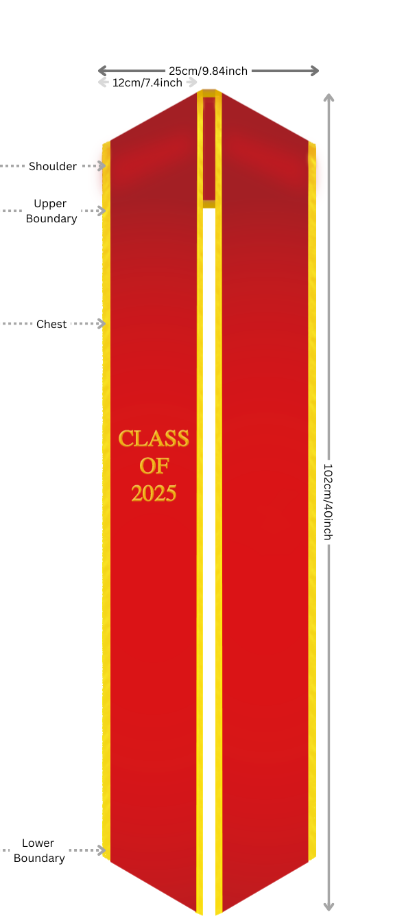 Red and Gold Sash, Customize Option Provides