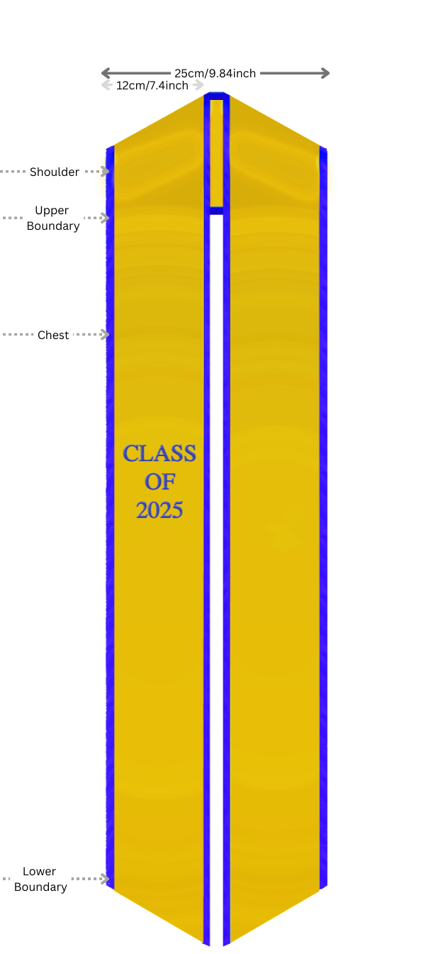 Yellow and Blue Sash, Customize Option Provides