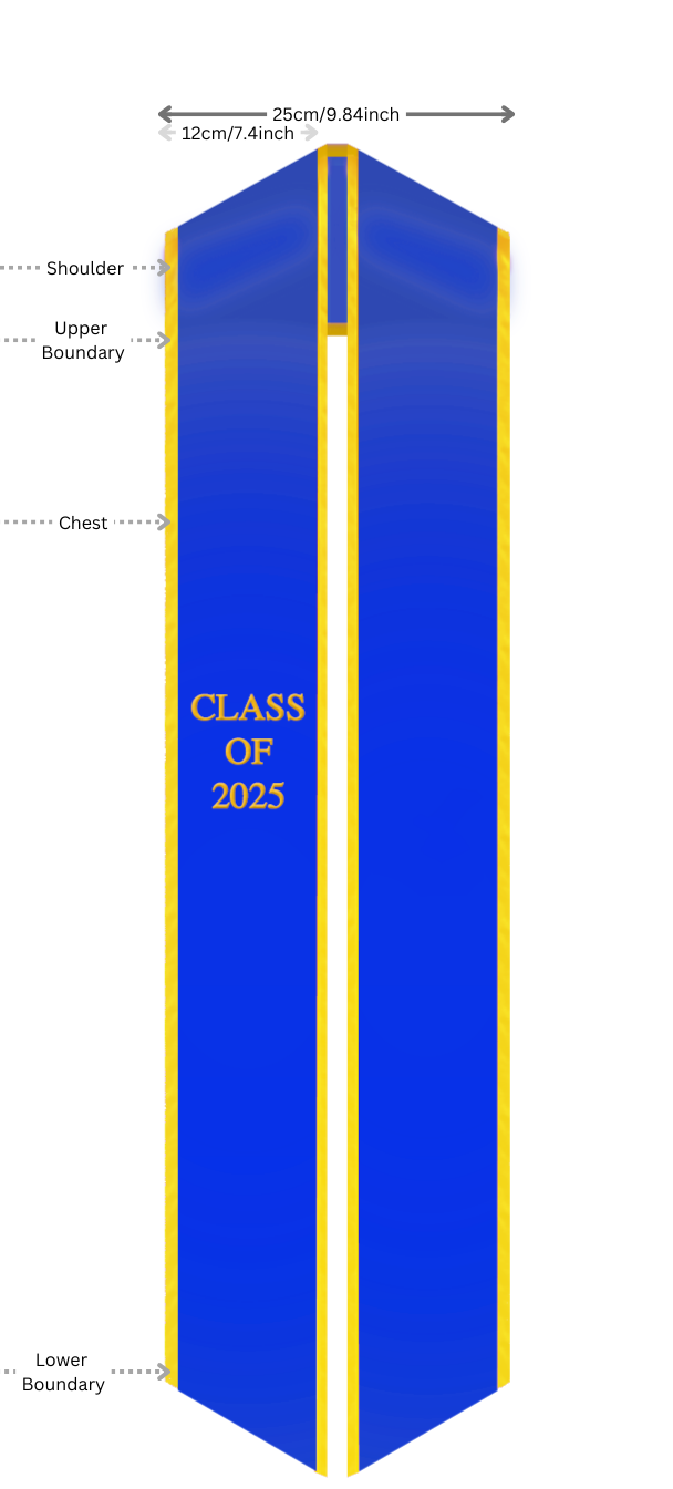 Blue and Gold Sash, Customize Option Provides